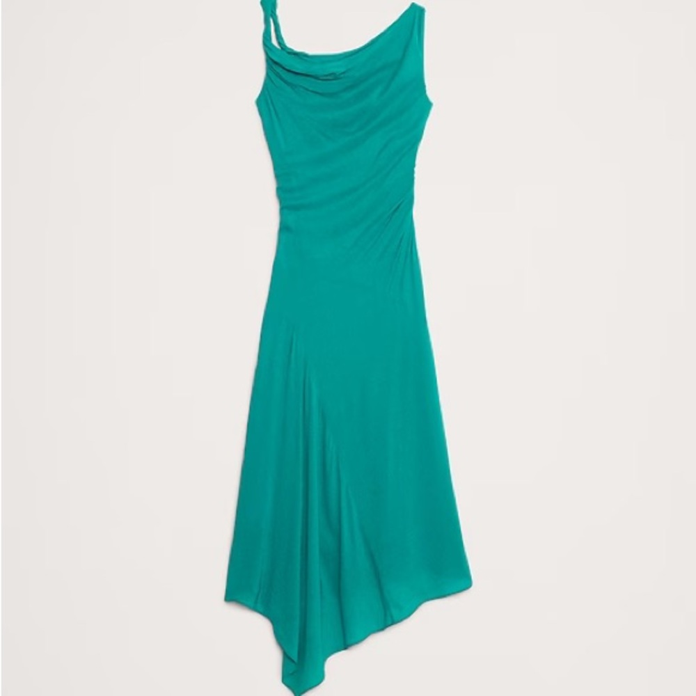 NWT Banana Republic Crepe Twist Shoulder Dress